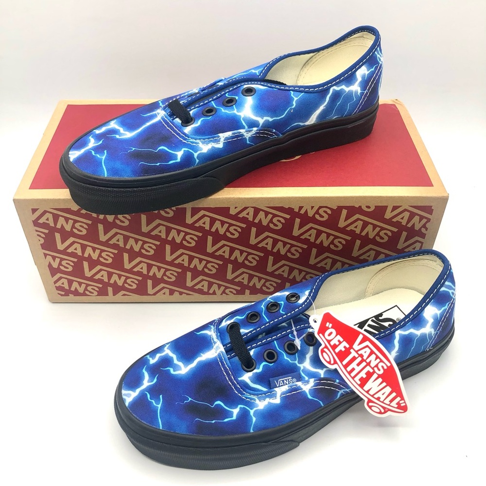 Vans Authentic Lightning Blue/Black Athletic Skate Shoe Casual Sneaker Women 7.5 - Picture 2 of 13